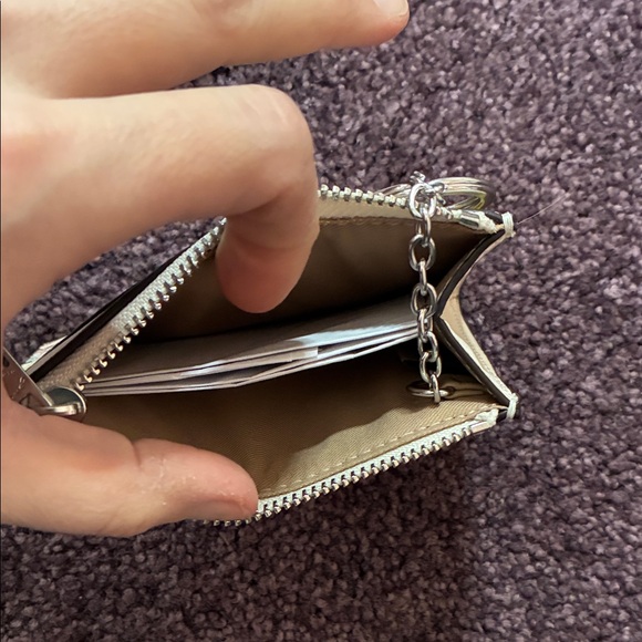 Coach Butterfly Print Card Holder - Cream, Yellow, Pink, Blue New w Key Chain - Picture 3 of 5